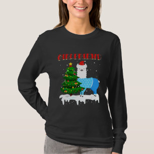 T-shirt llama Girami Santa Hat Xmas Pyjama Famille Matc