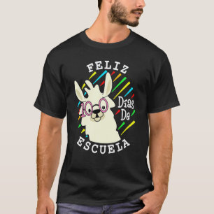 T-shirt Llama Heureux 100 Jours D'École 100 Days Of School