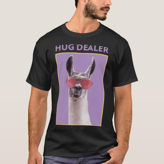 T-shirt Llama Hug Concessionnaire Humour Pun Graphique Adu (Devant)