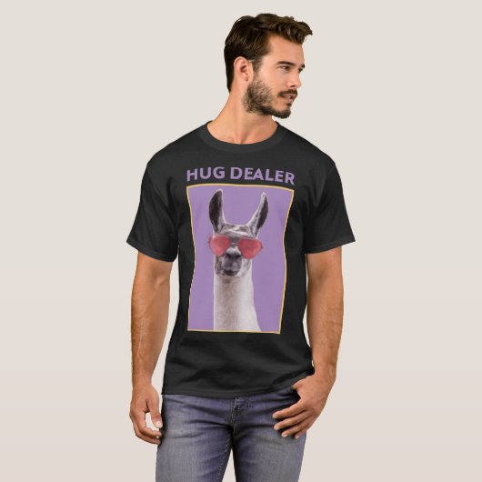 T-shirt Llama Hug Concessionnaire Humour Pun Graphique Adu (Devant entier)