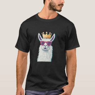 T-shirt Llama Humoristique avec Couronne pour les Amateurs