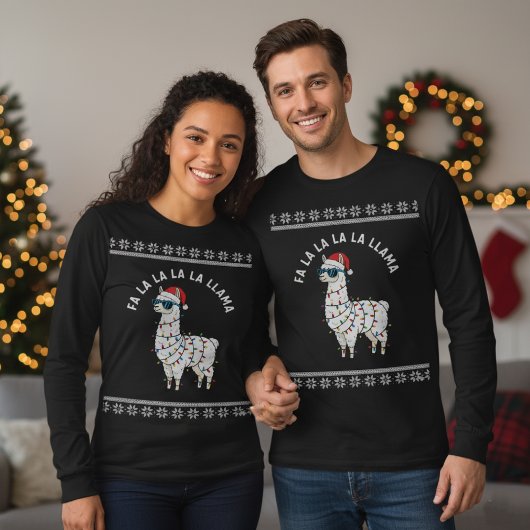 T-shirt Llama Illuminations de Noël Jeu de mots