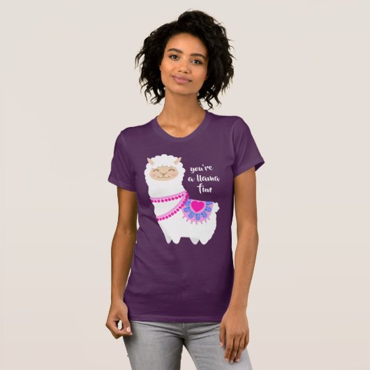 T-shirt Llama jeu Valentine (Devant entier)