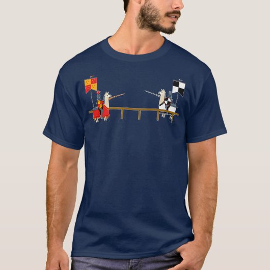 T-shirt Llama Jousting Funny Médiéval Chevalier Lance (Devant)