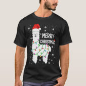 T-shirt Llama Joyeux Noël Hommes Enfants Llama Noël (Devant)