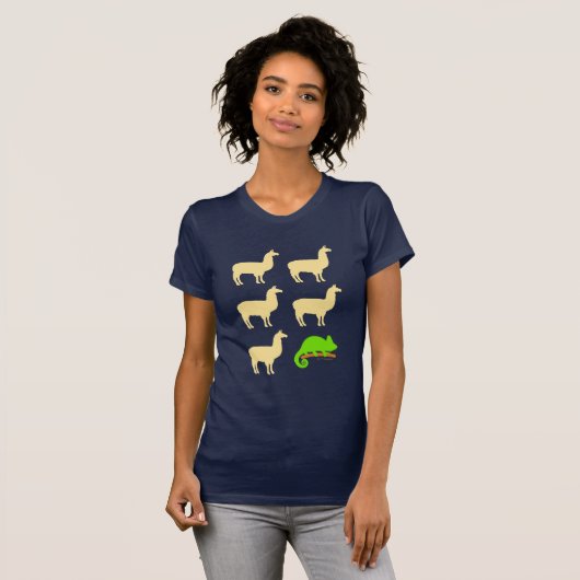 T-shirt Llama Llama Llama Llama Chameleon (Devant entier)