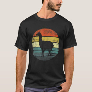 T-shirt Llama Lover Retro Vintage Zoo Animal Silhouette