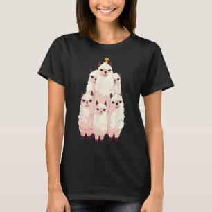 T-shirt llama lumières des arbres de Noël alpaga amoureux