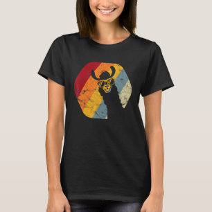 T-shirt Llama Lunettes de soleil Zoo Alpaca Vintage Animal