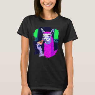 T-shirt Llama mangeant une pizza Cool Pizza Llamas 1