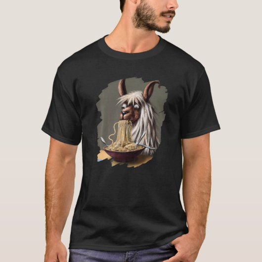 T-shirt Llama Manger Spaghetti Pasta Llamas Italien (Devant)