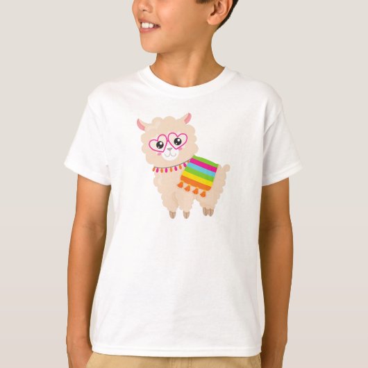 T-shirt Llama mexicaine, Llama mignonne, Alpaga mignonne,  (Devant)