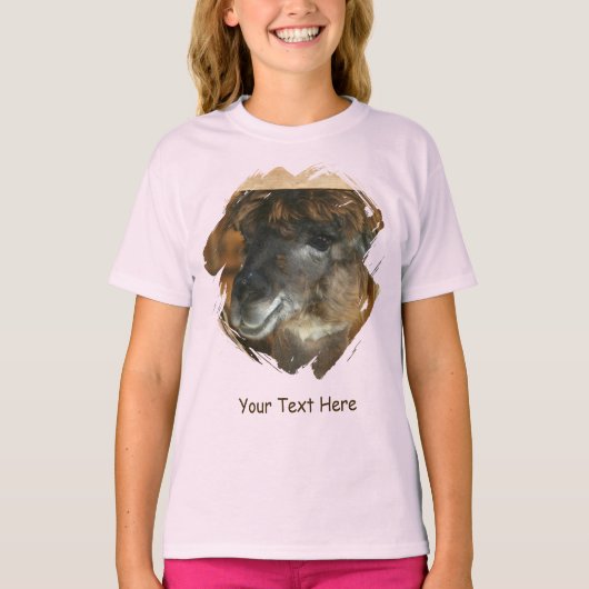 T-shirt Llama Mignon Animal Personnalisé (Devant)