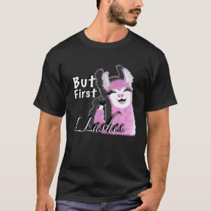 T-shirt Llama mignon avec de longs cils Premium