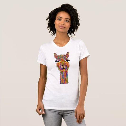 T-shirt Llama mignon et coloré (Devant entier)