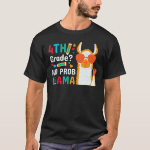 T-shirt Llama Mignon Sans Problème 4e Année Retour à l'Éco