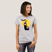 T-shirt Llama noire d'Halloween (Devant entier)