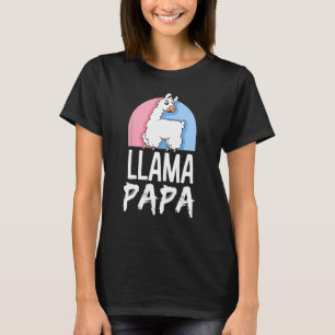 T-shirt Llama Papa Cute Animal Animal Papa Père Papa Père