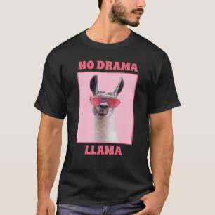 T-shirt Llama Pas De Drame Drôle Reine De Drame Animaux De