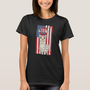 T-shirt Llama Patriotique 4 Juillet Pour Hommes Femmes Ani