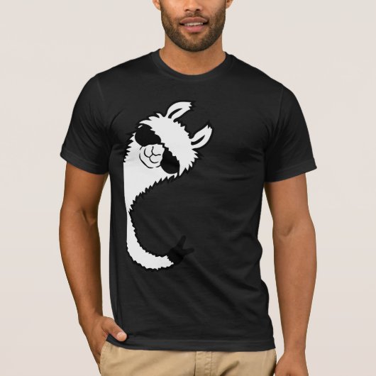 T-shirt Llama Peace Sign Sunglasses Side View Victory Cool (Devant)