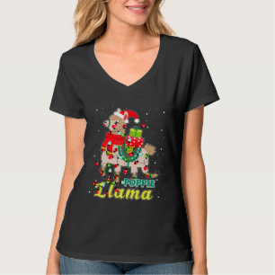 T-shirt Llama Poppie Portez le Pyjama du Père Noël Noël No