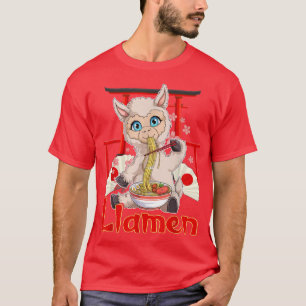 T-shirt LLama Ramen Japanese Anime Gift Boys Girls Officia