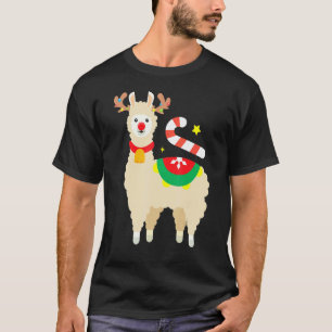 T-shirt Llama Renne Drôle Mignon Alpaca Noël