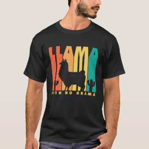 T-shirt Llama Rétro Disant Llama Sans Drame