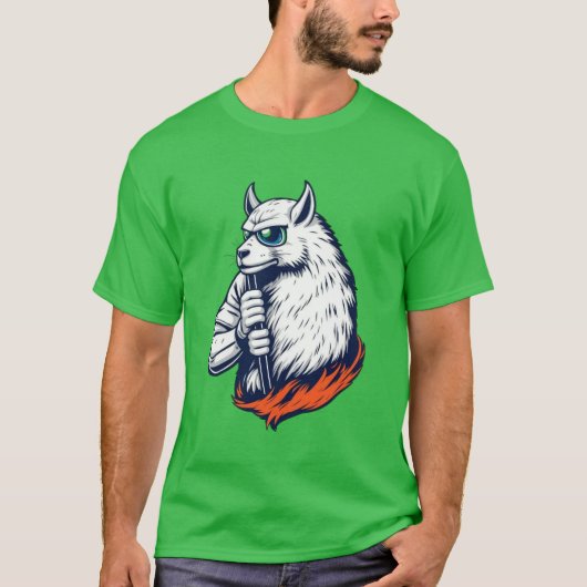 T-shirt Llama Rock Star Cool (Devant)