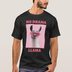 T-shirt Llama sans drame drôle reine de drame animal de fe