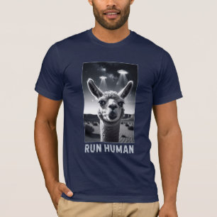T-shirt Llama Selfie UFO Amusant Quirky Art