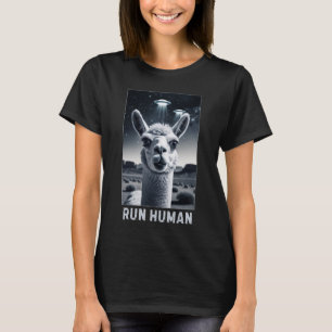 T-shirt Llama Selfie UFO Fun Quirky Cadeau