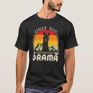 T-shirt Llama Seulement Vous Pouvez Empêcher Drama Camping