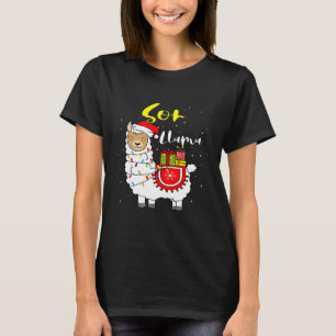 T-shirt Llama Son illumine Santa Chapa Xmas Pyjama Corresp