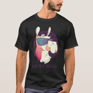 T-shirt Llama Squad Cool Alpaca Llama avec lunettes de sol