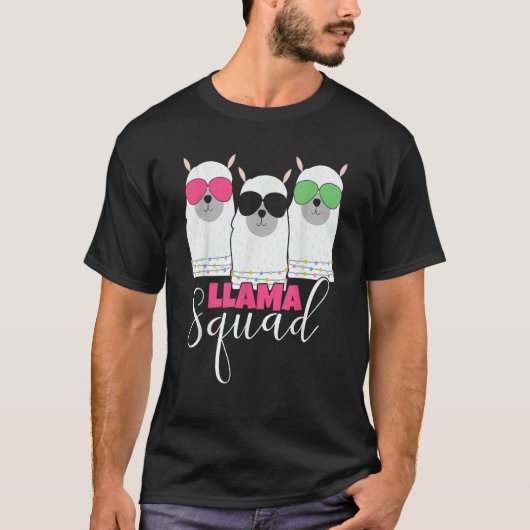 T-shirt Llama Squad sunglasses Cute Alpaca Squad Llama Mam (Devant)