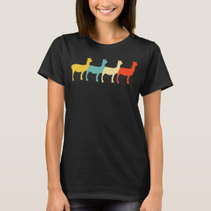 T-shirt Llama Vintage Rétro Alpaga Animal Famille des Camé