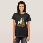 T-shirt Llama  Xmas Holiday Santa Llama Christmas Tree (Devant entier)
