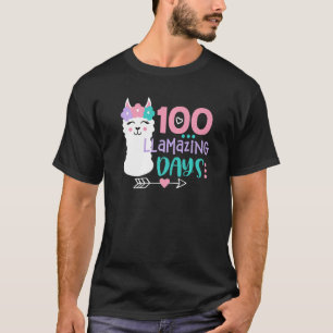 T-shirt Llamama 100 Llamazing Days Of School Cute Girls an