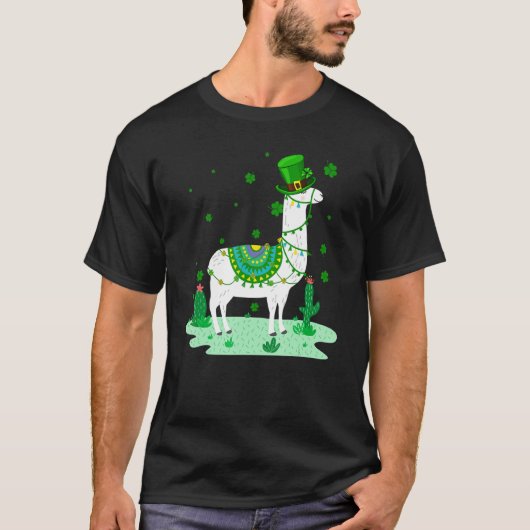 T-shirt Llamas Leprechaun Llama St Patrick's Day (Devant)