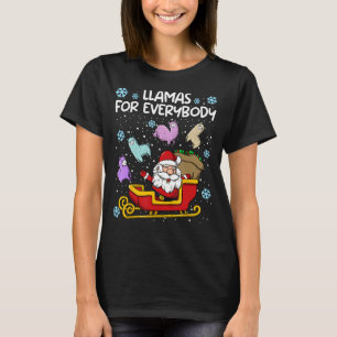 T-shirt Llamas pour tout le monde Père Noël Sled Drôle Noë