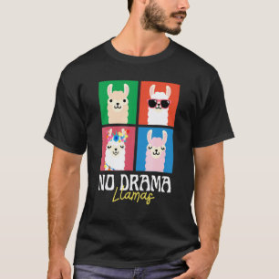 T-shirt Llamas Sans Drame Carrés   Animal Vintage Années 7