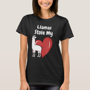 T-shirt Llamas Stole Mon Coeur - Citation Llama