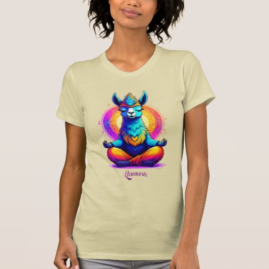 T-shirt Llamaste – Esprit d'animal lama zen psychédélique (Devant)