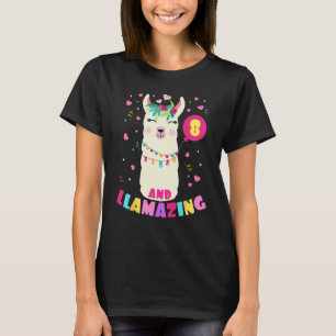 T-shirt Llamazage 8 Ans Fille Anniversaire Cute Llama Alp