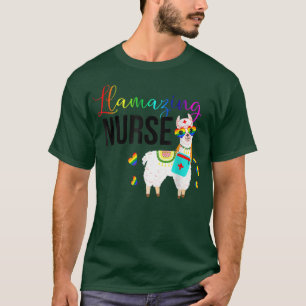 T-shirt Llamazing Nurse Cute Llama Lunettes de soleil Extr