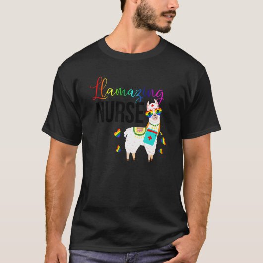 T-shirt Llamazing Nurse Cute Llama Lunettes de soleil Extr (Devant)