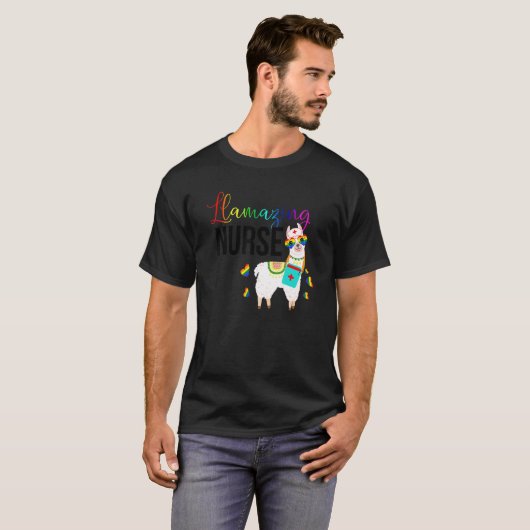 T-shirt Llamazing Nurse Cute Llama Lunettes de soleil Extr (Devant entier)
