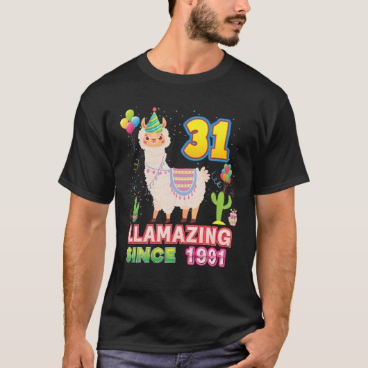 T-shirt Llamazing Since 1991 Amazing Llama 31St Birthday 3 (Devant)